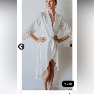 RE-LISTED - Untamed Petals ELLIS FEATHER ROBE - LIGHT IVORY